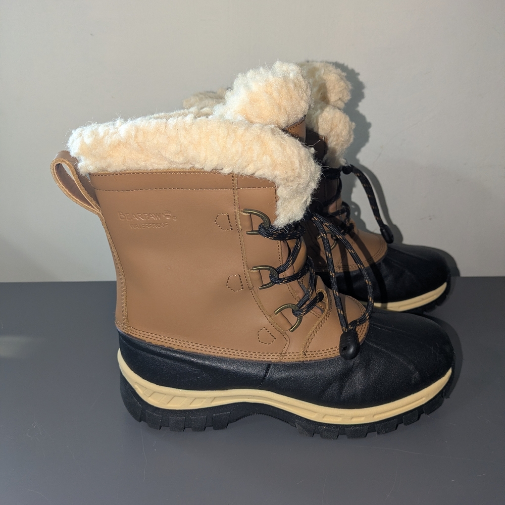 Bearpaw Waterproof Sherpa Lined Youth Snow Duck Boots Size 5 US